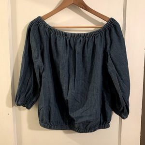 Off the shoulder denim top